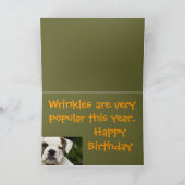 Bulldog puppy grappig ouder worden verjaardagskaar kaart (Binnen)