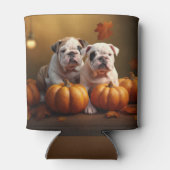 Bulldog Puppy Herfst Delight Pompoen Blikjeskoeler (Achterkant)