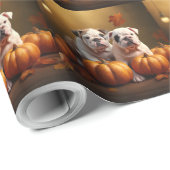 Bulldog Puppy Herfst Delight Pompoen Cadeaupapier (Rol Hoek)