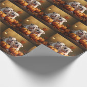 Bulldog Puppy Herfst Delight Pompoen Cadeaupapier (Hoek)