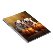 Bulldog Puppy Herfst Delight Pompoen Notitieboek (Rechterzijde)