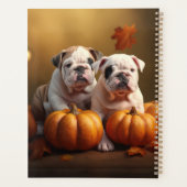 Bulldog Puppy Herfst Delight Pompoen Planner (Achterkant)