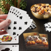 Bulldog Puppy Herfst Delight Pompoen Pokerkaarten (Insitu)