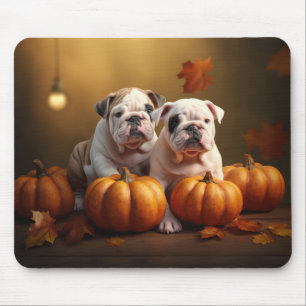 Bulldog Puppy Herfstpracht Pompoen  Muismat
