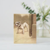Bulldog Puppy Illustratie Briefkaart (Staand voorkant)