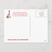 Bulldog Puppy Knuffels & Kusjes en Kerstwensen Feestdagenkaart (Achterkant)