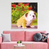 Bulldog puppy kunst canvas afdruk (Insitu (Woonkamer))