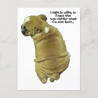 Bulldog Puppy Love Handles and Bacon Briefkaart