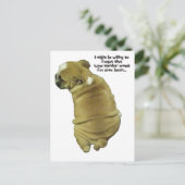 Bulldog Puppy Love Handles and Bacon Briefkaart (Staand voorkant)