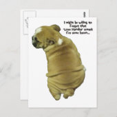 Bulldog Puppy Love Handles and Bacon Briefkaart (Voorkant / Achterkant)