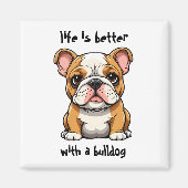 Bulldog Puppy Magneet (Voorkant)