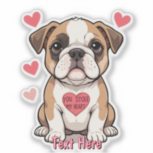 Bulldog Puppy met een oprechte boodschap Sticker