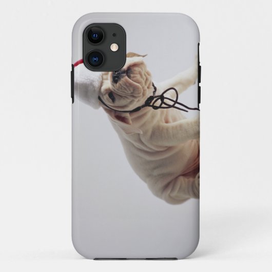 Bulldog Puppy met Kerstman Hoed Case-Mate iPhone Case (Achterkant)