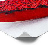 Bulldog Puppy op rood kussen Poster (Hoek)