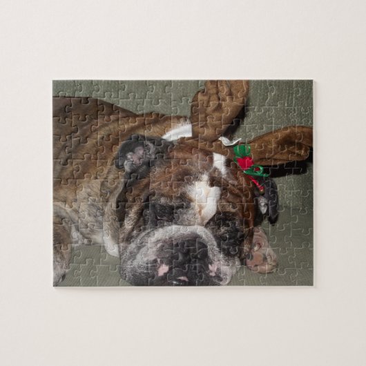 Bulldog puppy reinherder puzzel (Horizontaal)