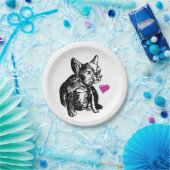 Bulldog Puppy Sketch Custom Paper Bord 7 in (Feest)