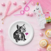 Bulldog Puppy Sketch Custom Paper Bord 7 in (Feest)