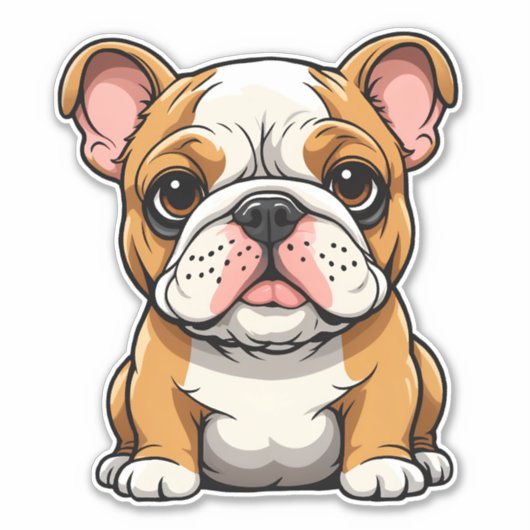 Bulldog Puppy Sticker (Voorkant)