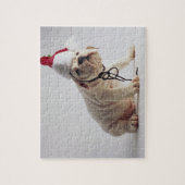 Bulldog Puppy Wearing Santa Hat Legpuzzel (Verticaal)