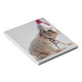 Bulldog Puppy Wearing Santa Hat Notitieblok (Schuin)