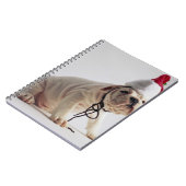 Bulldog Puppy Wearing Santa Hat Notitieboek (Linkerzijde)