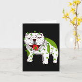 Bulldog Pyjama Shamrock St. Patrick's Day Kaart (Gele Bloem)