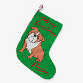 Bulldog ras Thunder_Cove Kleine Kerstsok (Voorkant (Hangend))