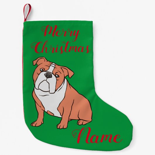 Bulldog ras Thunder_Cove Kleine Kerstsok (Voorkant)
