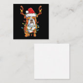 Bulldog Reindeer Funny Kerstmis Notitiekaartje (Voorkant / Achterkant)