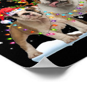 Bulldog Reindekerstkerstman met kerstmis met kerst Poster (Hoek)