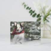 Bulldog Rescue Pup Dashing through the Snow Briefkaart (Staand voorkant)