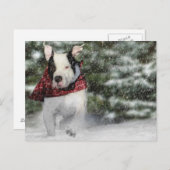 Bulldog Rescue Pup Dashing through the Snow Briefkaart (Voorkant / Achterkant)