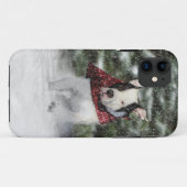 Bulldog Rescue Pup Dashing through the Snow Case-Mate iPhone Case (Achterkant (horizontaal))