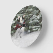 Bulldog Rescue Pup Dashing through the Snow Ronde Klok (Hoek)