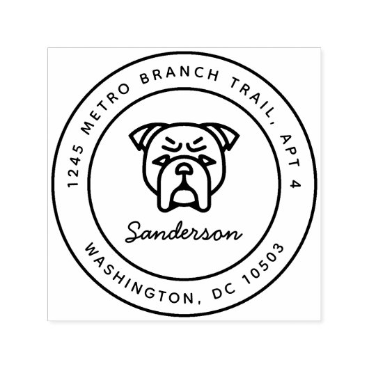 Bulldog retouradres stempel zelf-inkt (Design)