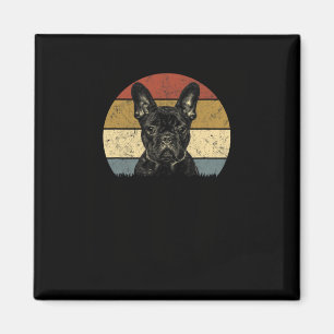 Bulldog Retro 60s 70s Fun Frenchie Loves 1 Magneet