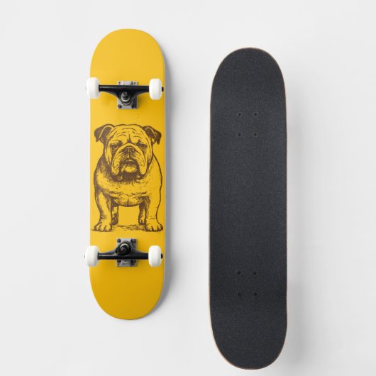 Bulldog Retro  Persoonlijk Skateboard (Voorkant)