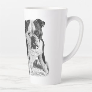 Bulldog Reverie, zacht in de schaduw Latte Mok
