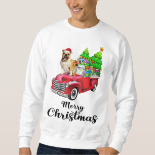 Bulldog Ride Rode Vrachtwagen Kerstmis Pyjama Trui