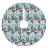 Bulldog rijden motorfiets kerst kerstboom rok (Voorkant)