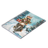 Bulldog rijden motorfiets kerst notitieboek (Linkerzijde)