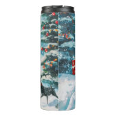 Bulldog rijden motorfiets kerst thermosbeker (Achterkant)