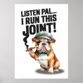 Bulldog rijdt dit Poster (Voorkant)
