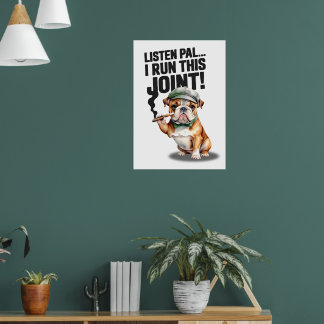 Bulldog rijdt dit Poster