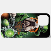 Bulldog rijdt op fiets op St. Patrick's Day Case-Mate iPhone Case (Achterkant (horizontaal))