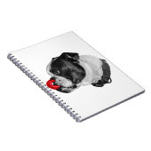 Bulldog Rode Accentnotities Notitieboek (Rechterzijde)