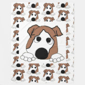 bulldog rode en witte piekende cartoon fleece deken (Voorkant)