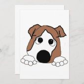 bulldog rode en witte piekende cartoon kaart (Voorkant / Achterkant)