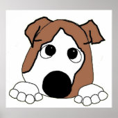 bulldog rode en witte piekende cartoon poster (Voorkant)