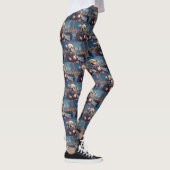 Bulldog Roller Coaster Kerstmis Leggings (Rechts)